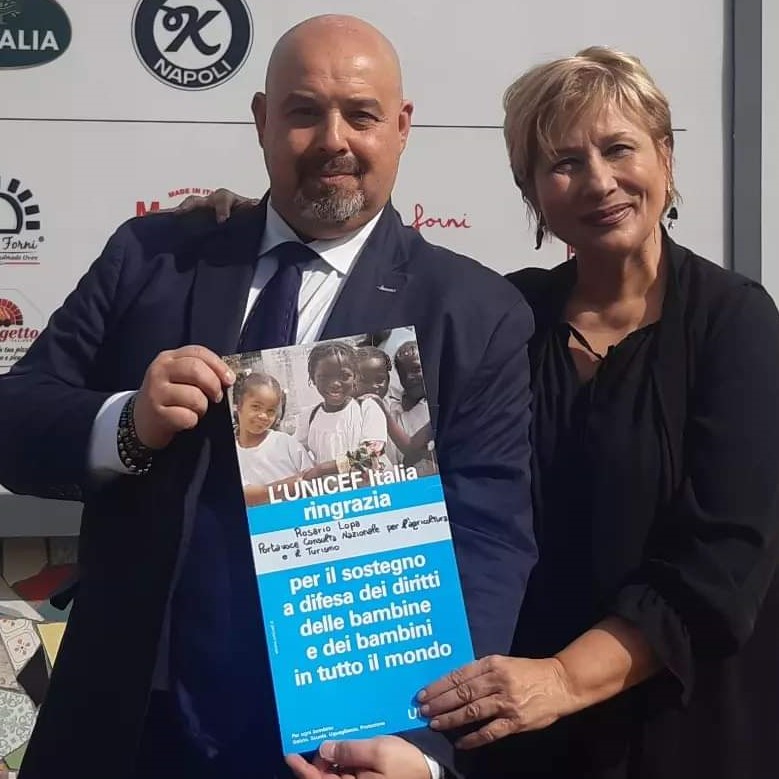 CONSULTA NAZIONALE PER L’AGRICOLTURA E TURISMO  A ROSARIO LOPA RICONOSCIMENTO UNICEF CAMPANIA